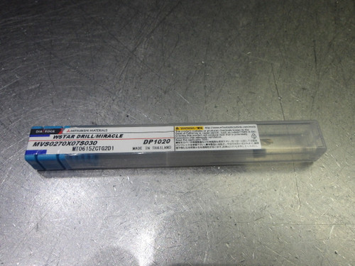 Mitsubishi 2.7mm Coolant Thru Carbide Drill MVS0270X07S030 DP1020 (LOC898A) Mitsubishi 2.7mm Coolant Thru Carbide Drill MVS0270X07S030 DP1020 (LOC898A)