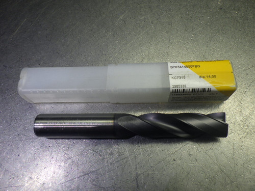 Kennametal 14mm Coolant Thru 3xd Carbide Drill B707A14000FBG KC7315 (LOC1092A) Kennametal 14mm Coolant Thru 3xd Carbide Drill B707A14000FBG KC7315 (LOC1092A)