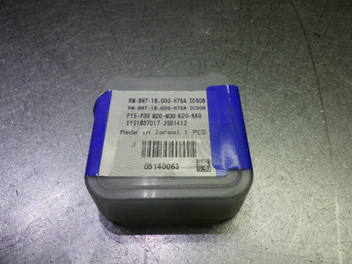 Iscar 18mm Carbide Reamer Head QTY1 RM-BN7-18.00-H7SA IC908 (LOC1282B)