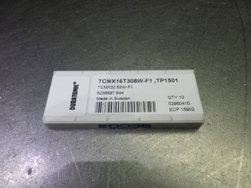 SECO Carbide Inserts QTY10 TCMX32.52W-F1/TCMX16T308W-F1 TP1501 (LOC1391A)