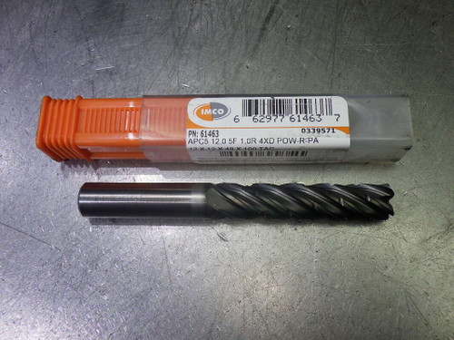IMCO 12mm 5 Flute Carbide CR Endmill 12mm Shank 1mm R 61463 (LOC2348A)