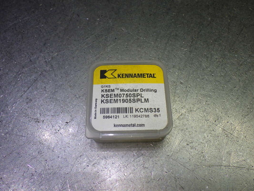 Kennametal 3/4" Carbide Drill Tip Insert QTY1 KSEM0750SPL KCMS35 (LOC2135B)