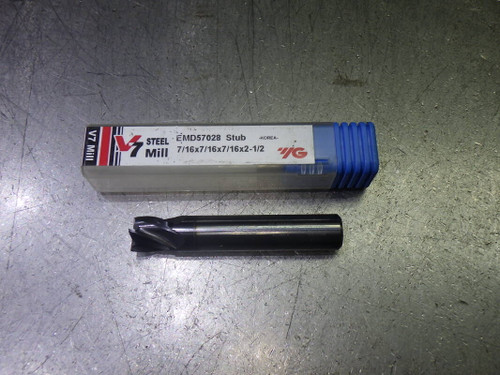 YG1 V7 Steel Mill 7/16" 4 Flute SQ Stub Endmill 7/16" Shank EMD57028 (LOC2134A)