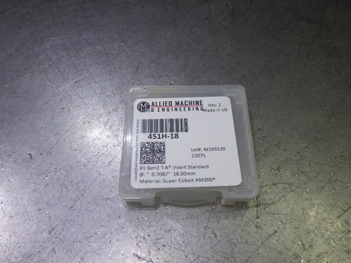 AMEC Gen2 T-A #1 18mm Super Cobalt Spade Drill Inserts QTY2 451H-18 (LOC2857A)