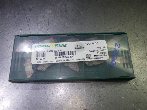 Tool Flo Carbide Grooving Inserts QTY10 FLG-3062R-CB AC50C (LOC2857A)