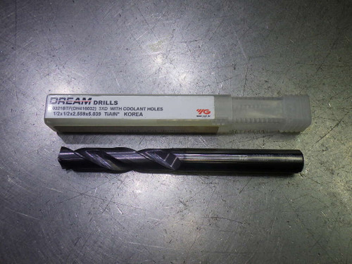 YG1 Dream Drills 1/2" Coolant Thru 3xD Carbide Drill 1/2" Shank DH416032 (LOC2139A)