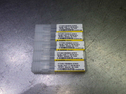 Kennametal 1/8" 4 Flute SQ Carbide Endmill QTY5 H1TE4SE0125X050HA KCPM15 (LOC2202)