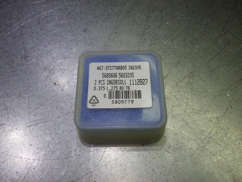 Ingersoll 3/8" 3 Flute Carbide SQ Endmill Head QTY2 46J-3727T6RB05 IN2005 (LOC2684A)