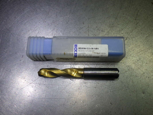 SECO 12.5mm Coolant Thru 3xD Carbide Drill 14mm Shank SD203A-12.5-36-14R1 (LOC2104A)