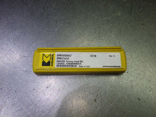 Kennametal Carbide Inserts QTY5 DPMT2151LF / DPMT070204LF KC730 (LOC1362B) Kennametal Carbide Inserts QTY5 DPMT2151LF / DPMT070204LF KC730 (LOC1362B)
