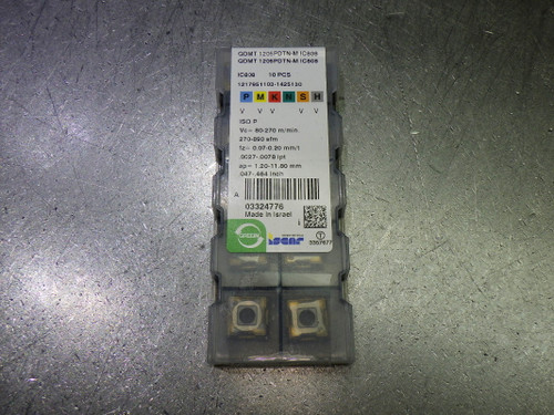Iscar Carbide Milling Inserts QTY10 QDMT 1205PDTN-M IC808 (LOC862)