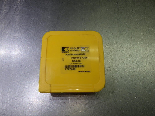 Kennametal 36mm Carbide Drill Tip Insert QTY1 KSEM3600GDM KC7015 (LOC2402)