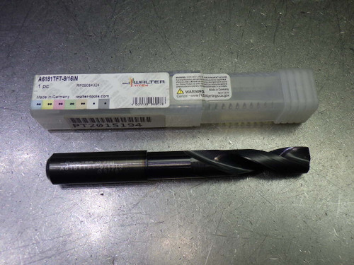 Walter 9/16" Coolant Thru 2xD Carbide Drill 16mm Shank A6181TFT-9/16IN (LOC2793D)