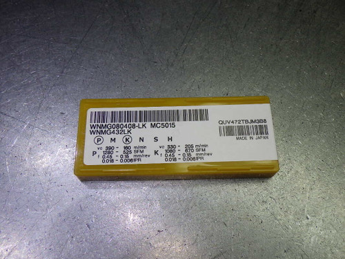 Mitsubishi Carbide Inserts QTY10 WNMG432LK / WNMG080408-LK MC5015 (LOC2359) Mitsubishi Carbide Inserts QTY10 WNMG432LK / WNMG080408-LK MC5015 (LOC2359)