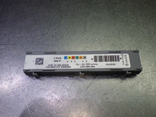 Iscar Carbide Threading Inserts QTY5 16IR 18 UN IC908 (LOC2894A) Iscar Carbide Threading Inserts QTY5 16IR 18 UN IC908 (LOC2894A)