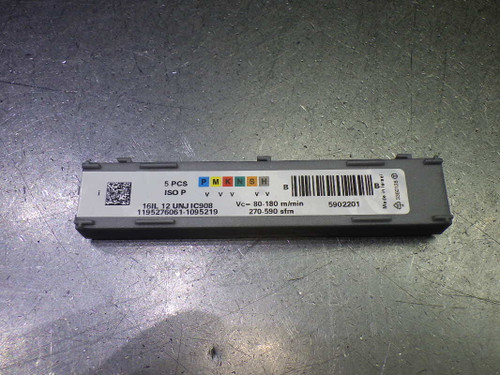 Iscar Carbide Threading Inserts QTY5 16IL 12 UNJ IC908 (LOC2894A) Iscar Carbide Threading Inserts QTY5 16IL 12 UNJ IC908 (LOC2894A)