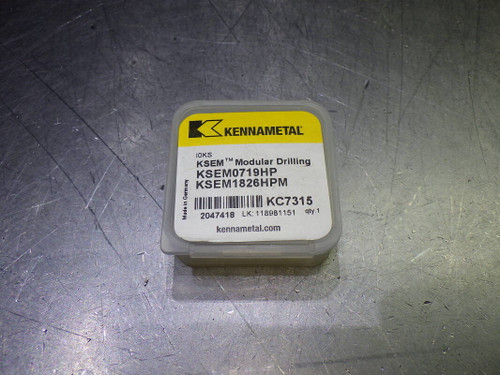 Kennametal .719" Carbide Drill Tip Insert QTY1 KSEM0719HP KC7315 (LOC3284) Kennametal .719" Carbide Drill Tip Insert QTY1 KSEM0719HP KC7315 (LOC3284)