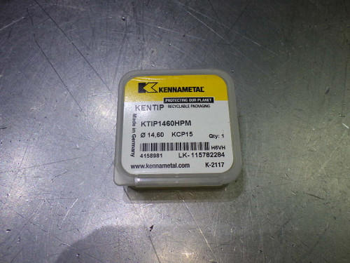 Kennametal 14.6mm Carbide Drill Tip Insert QTY1 KTIP1460HPM KCP15 (LOC2282) Kennametal 14.6mm Carbide Drill Tip Insert QTY1 KTIP1460HPM KCP15 (LOC2282)