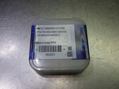 Iscar T12 3/4" 4 Flute CR Endmill Heads QTY2 MM EC.750B62R031-4T12 908 (LOC2282) Iscar T12 3/4" 4 Flute CR Endmill Heads QTY2 MM EC.750B62R031-4T12 908 (LOC2282)