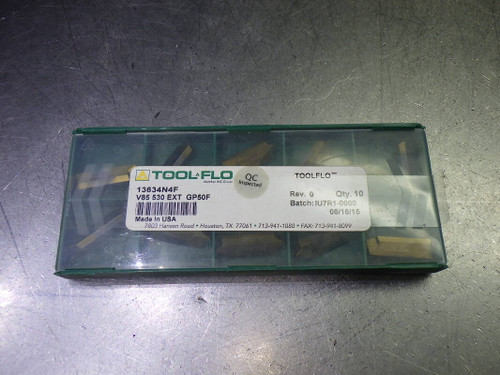Tool-Flo Carbide Grooving Inserts QTY10 V85 530 EXT GP50F (LOC2489)