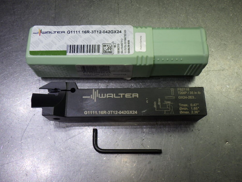 Walter Grooving Lathe Tool Holder 1" x 1" Shank G1111.16R-3T12-042GX24 (LOC2686B)