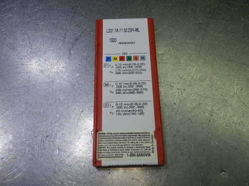 Sandvik Carbide Milling Inserts QTY10 L331.1A-11 50 23H-WL 1030 (LOC2100A)