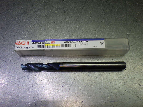 Nachi Aqua EX 7mm Coolant Thru 3xD Carbide Drill AQDEXZ0H3D0700 (LOC2060B)