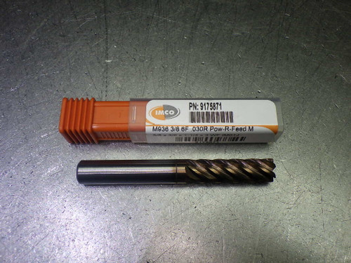 IMCO 3/8" 6 Flute Carbide CR Endmill 3/8" Shank .03" R 9175871 (LOC1228D)