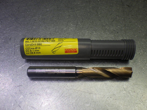 Sandvik 9.1mm Carbide Drill 10mm Shank 860.1-0910-031A0-PM P1BN (LOC1228C)