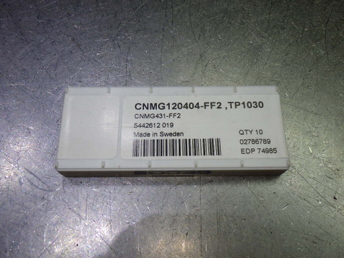 SECO Cermet Inserts QTY10 CNMG431-FF2 /CNMG120404-FF2 TP1030 (LOC1809A)