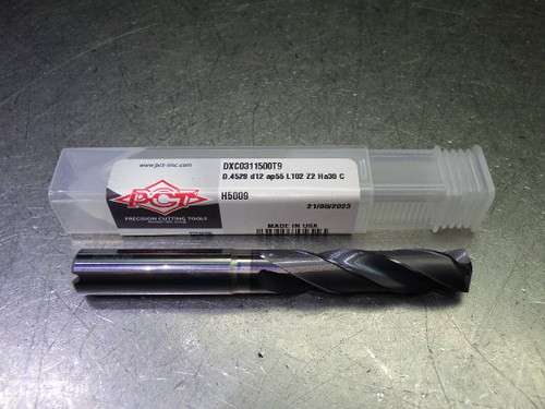 PCT 11.5mm Coolant Thru 3xD Carbide Drill 12mm Shank DXC0311500T9 (LOC1770)