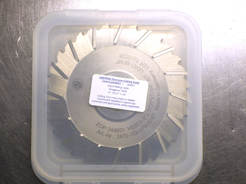 Controx 6" x 5/16" HSSCo Slot Saw 1.25" Arbor 32 Teeth 244651 (LOC1119A)