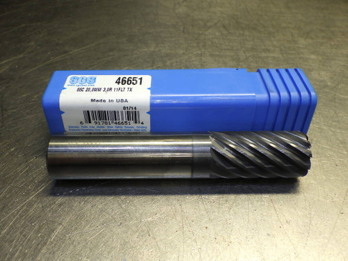 Kyocera/SGS 20mm 11 Flute Carbide CR Endmill 20mm 3mm R Shank