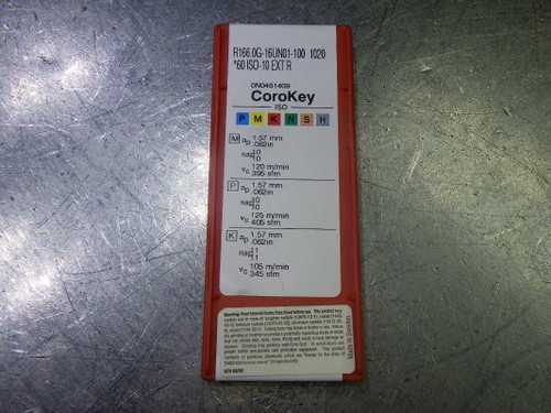 Sandvik Carbide Threading Inserts QTY10 R166.0G-16UN01-100 1020 (LOC1366A)