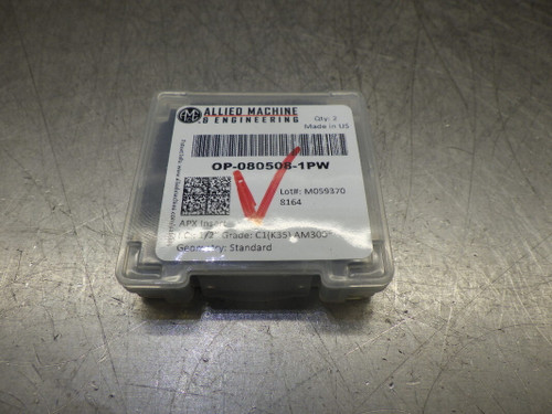 Allied Machine Engineering Carbide 1/2" Insert QTY2 OP-080508-1PW (LOC834)