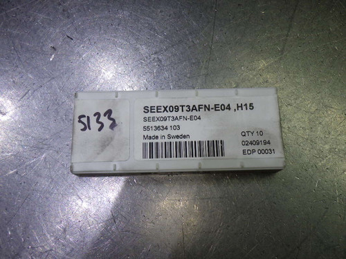SECO Carbide Milling Inserts QTY10 SEEX09T3AFN-E04 H15 (LOC2852B)