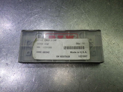 RTW Carbide Inserts QTY10 CPGT 21.51F CQ2 (LOC2862B)