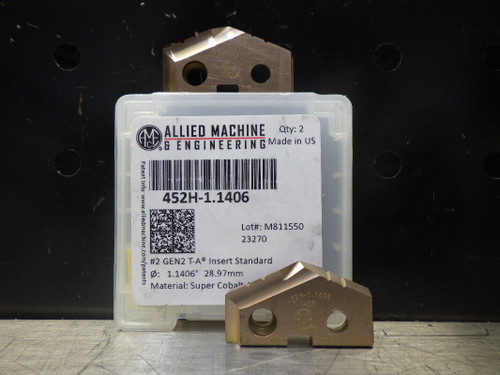 AMEC 1-9/64" Cobalt Spade Drill Insert QTY2 452H-1.1406 (LOC1241A)