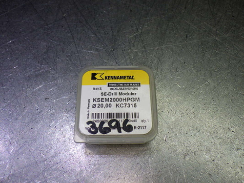 Kennametal 20mm Carbide Drill Tip Insert QTY1 KSEM2000HPGM KC7315 (LOC430)