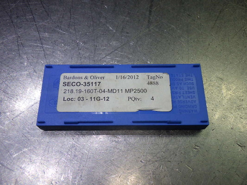 SECO Carbide Milling Inserts QTY10 218.19-160T-04-MD11 MP2500 (LOC2812B)