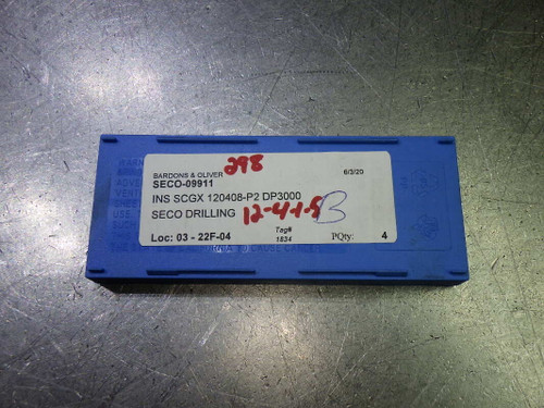 SECO Carbide Inserts QTY10 SCGX 120408-P2 DP3000 (LOC557)