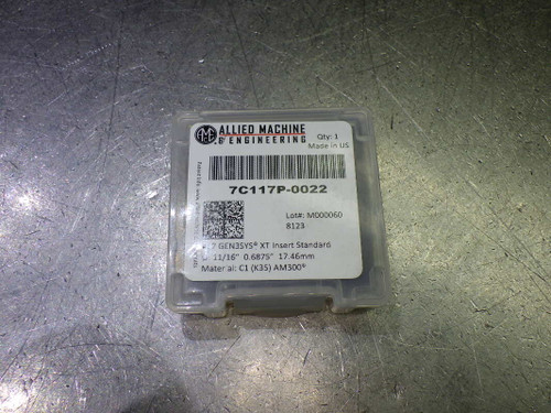 AMEC GEN3SYS #17 XT 11/16" Carbide Drill Tip Insert QTY1 7C117P-0022 (LOC1812B)
