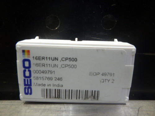 SECO Carbide Threading Inserts QTY2 16ER11UN CP500 (LOC2003A)