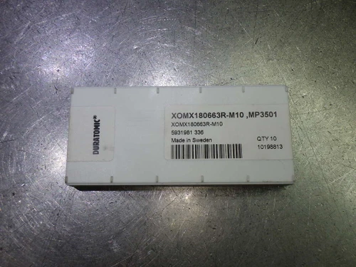 SECO Carbide Milling Inserts QTY10 XOMX180663R-M10 MP3501 (LOC1997B)