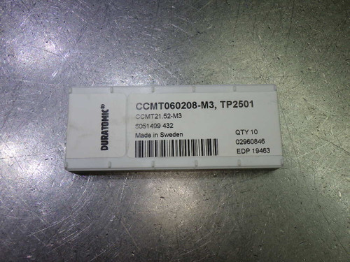 SECO Carbide Inserts QTY10 CCMT21.52-M3/CCMT060208-M3 TP2501 (LOC1997B)