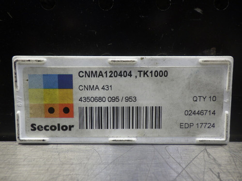 SECO Carbide Inserts QTY10 CNMA120404 TK1000 (LOC2110A)