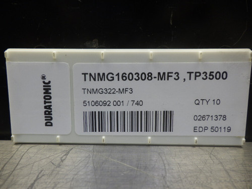 SECO Carbide Inserts QTY10 TNMG160308-MF3 TP3500 (LOC2110A)