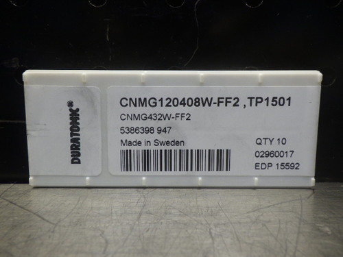 SECO Carbide Inserts QTY10 CNMG120408W-FF2 TP1501 (LOC2763C)