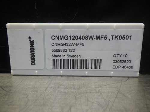 SECO Carbide Inserts QTY10 DNMU110408-M6 TK1501 (LOC2763C)