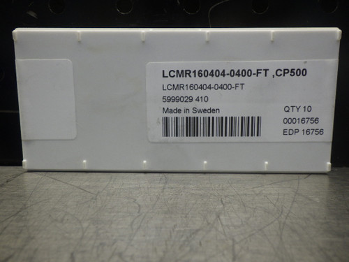 SECO Carbide Inserts QTY10 LCMR160404-0400-FT CP500 (LOC2763C)